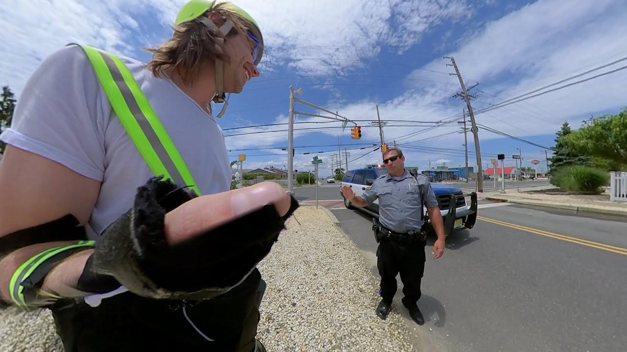 Being pulled over on electric unicycle