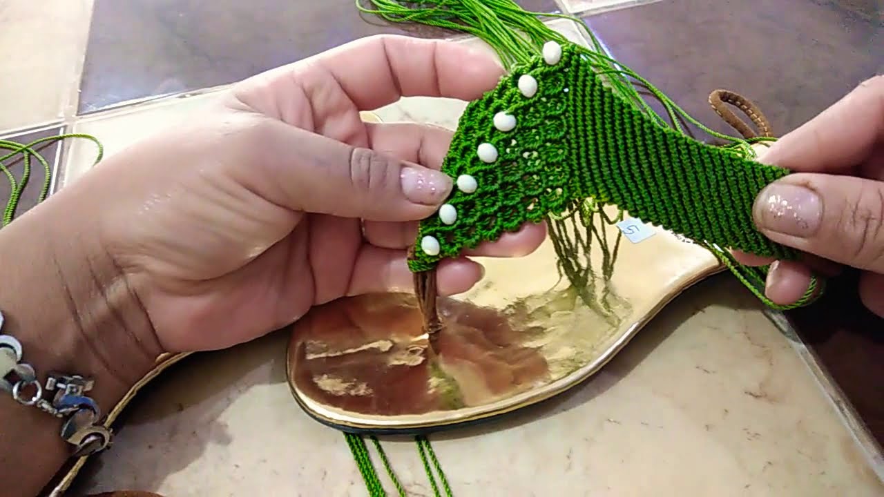 Sandalias tejidas en Macrame /Medallon