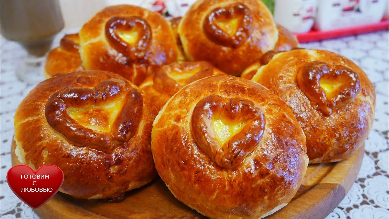 Дрожжевое тесто на сметане и желтках| Булочки с заварным кремом|вкусная выпечка рецепты
