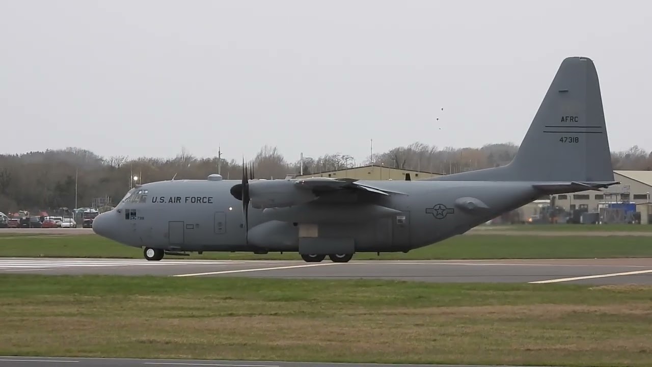 US Airforce C-130 departing RAF Fairford 