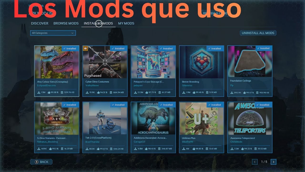Los Mods Que Tengo Instalados Para Ark Survival Ascended