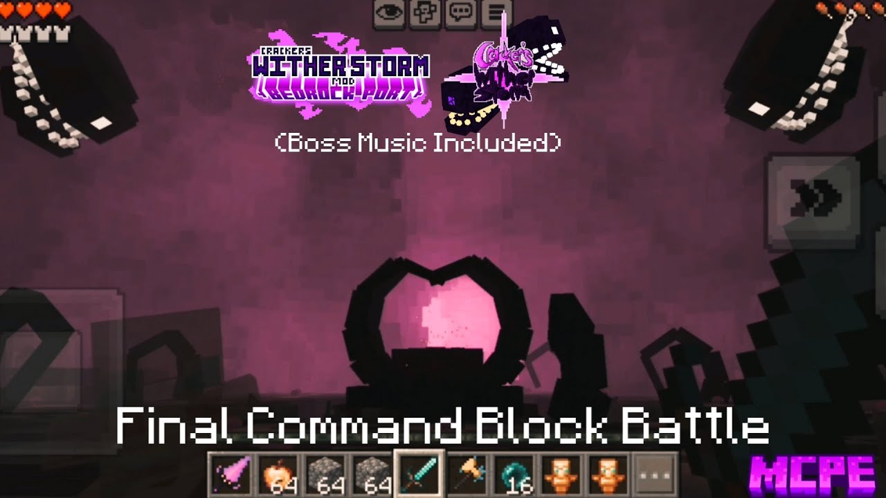 Command Block Final Boss -- Minecraft Crackers Wither Storm Mod Bedrock Port Challenge.