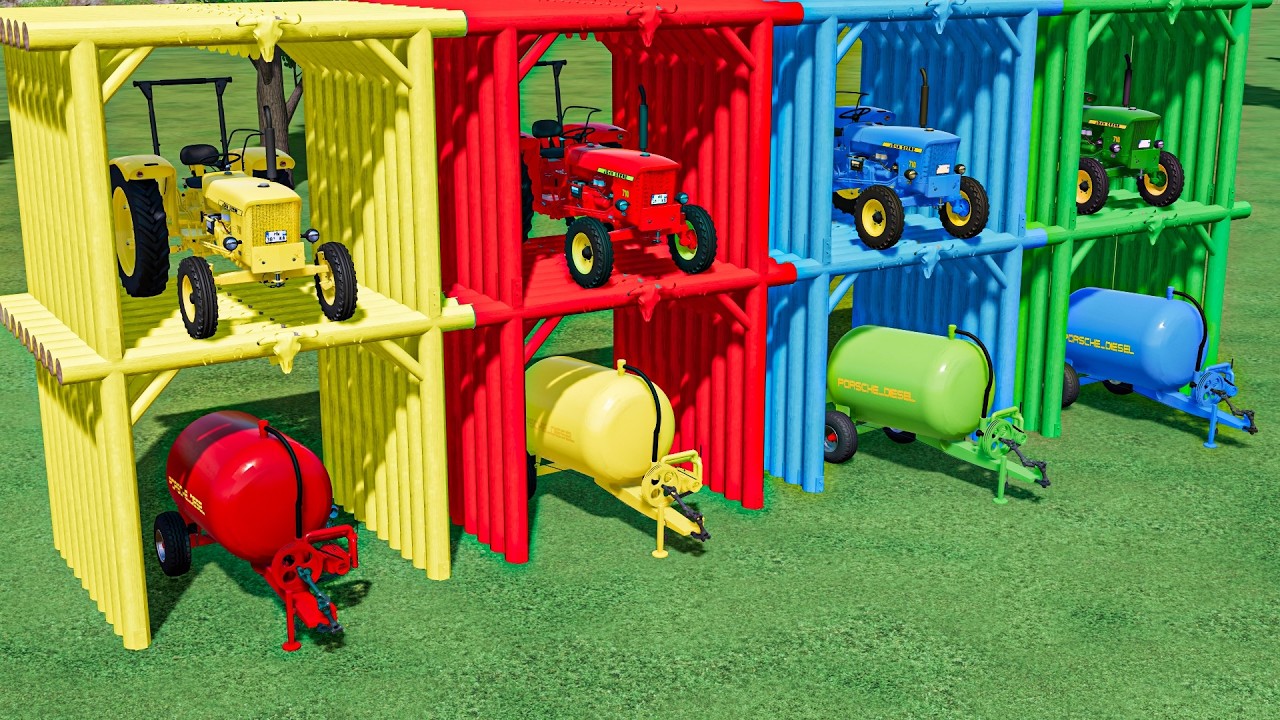 Work With Colors - JOHN DEERE  MINI TRACTORS  vs MINI TANKER JOB - Farming Simulator 22