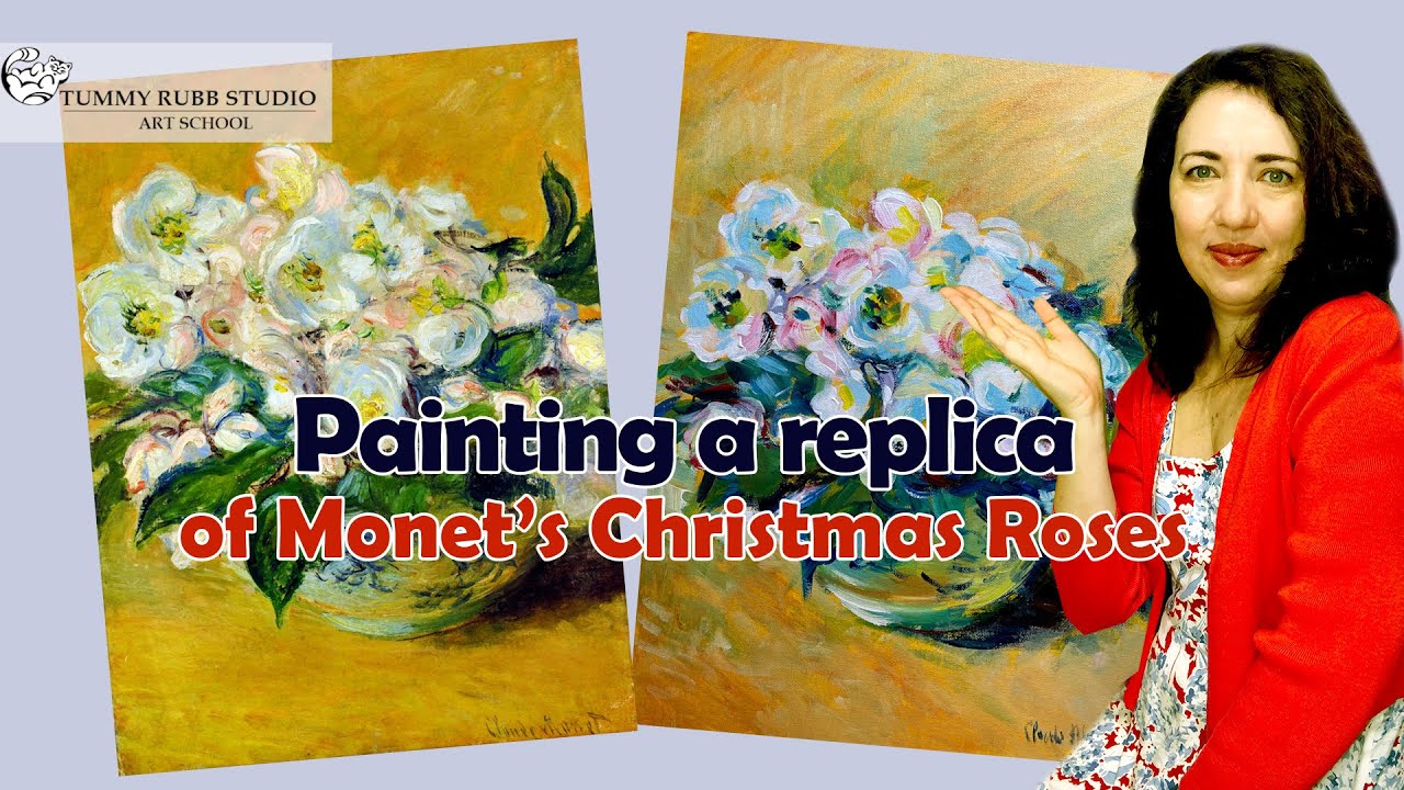 Replica of Monet's Roses: how to paint in Impressionist style with Golden Open acrylics