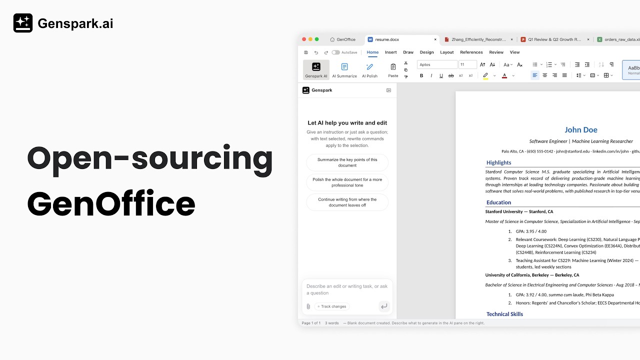 🚀 Meet GenOffice &mdash; the world's first full-featured open-source AI Office