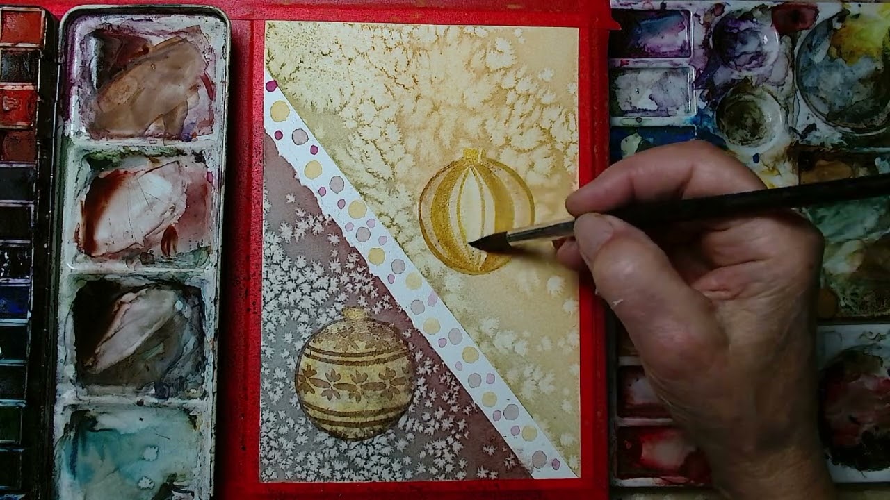 Painting Fantasy Christmas Globe Ornaments in Watercolor ❄️✨