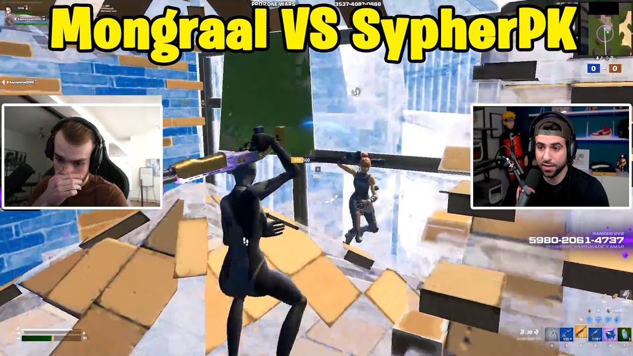 Mongraal and MrSavage VS SypherPK & Asian Jeff 2v2 TOXIC Zone Wars!