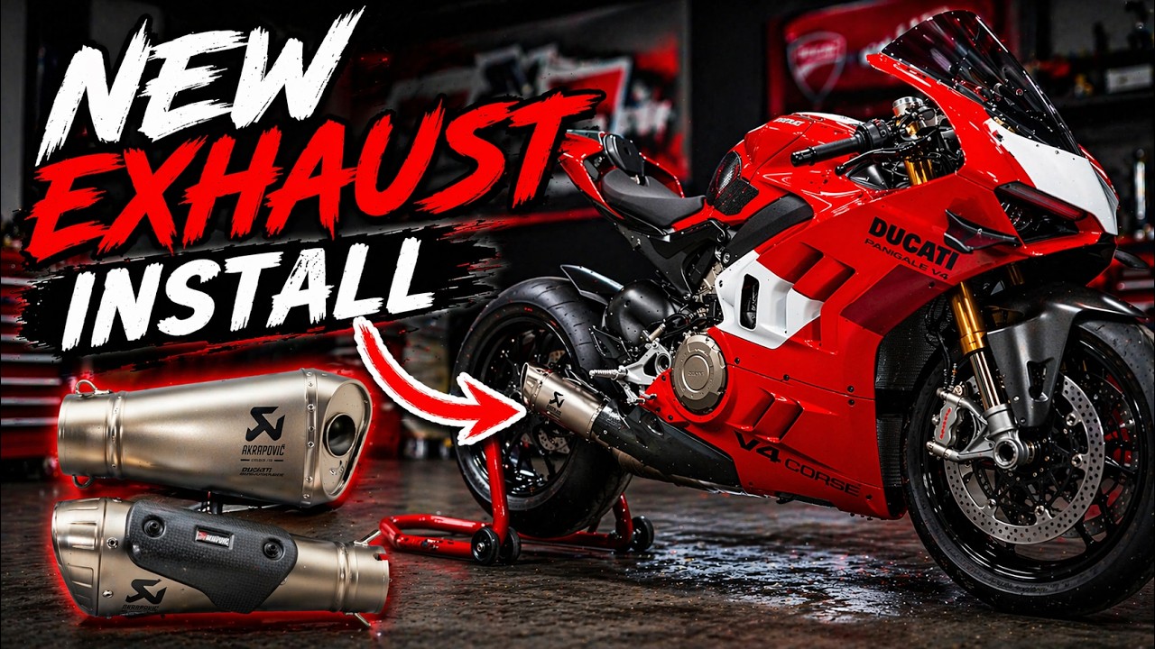 23 Установка выхлопной системы Akrapovic Ducati Panigale V4.