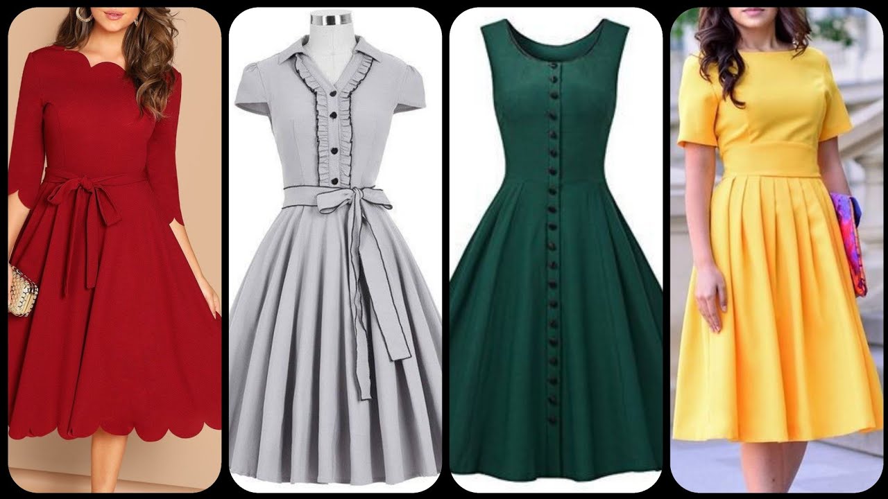 Most trading plus size A line midi dress and panel frocks design and Ideas for girls