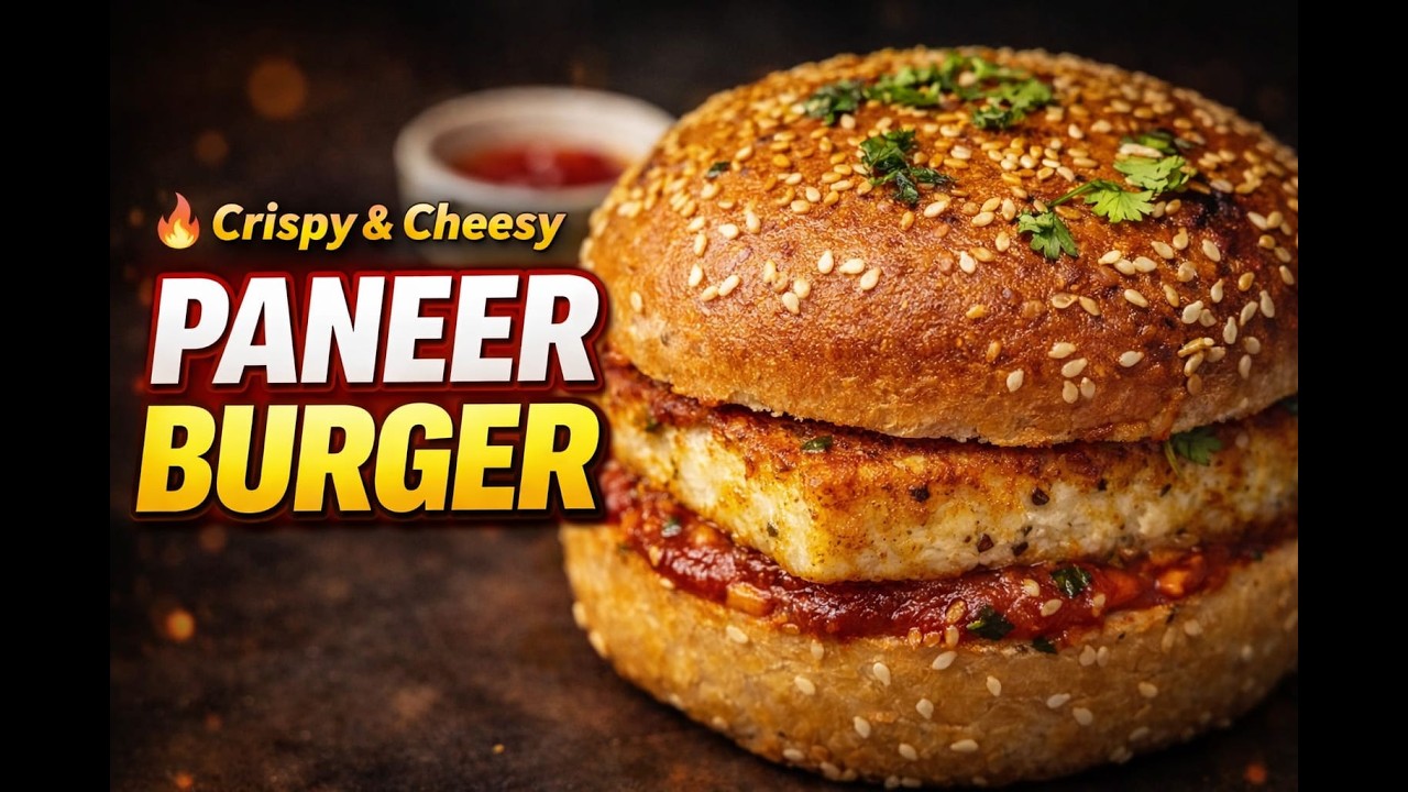 Healthy Paneer Burger | High Protein Veg Burger | Paneer Burger 🍔 | Crispy Veg Burger Recipe |