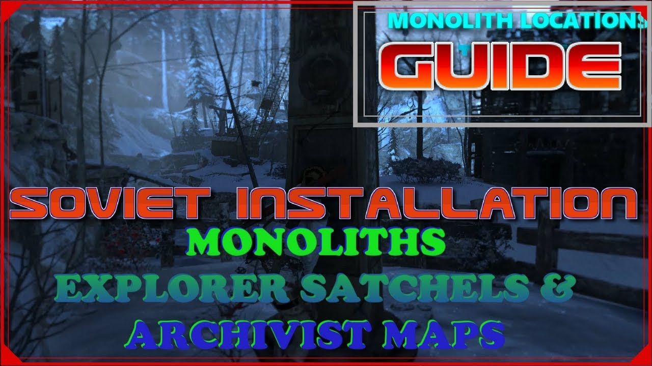 Rise of The Tomb Raider - satchel archivist maps and monoliths Soviet installation