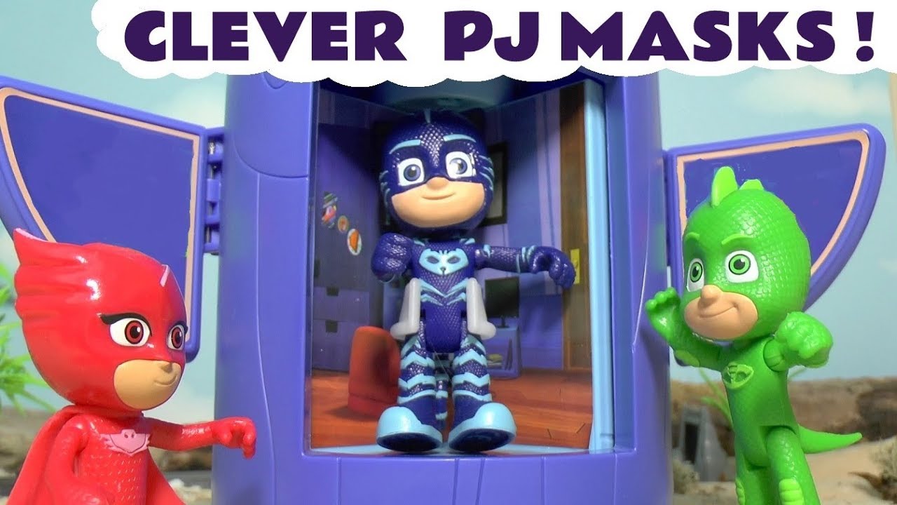 PJ Masks Toys In Stories with Toy Trains