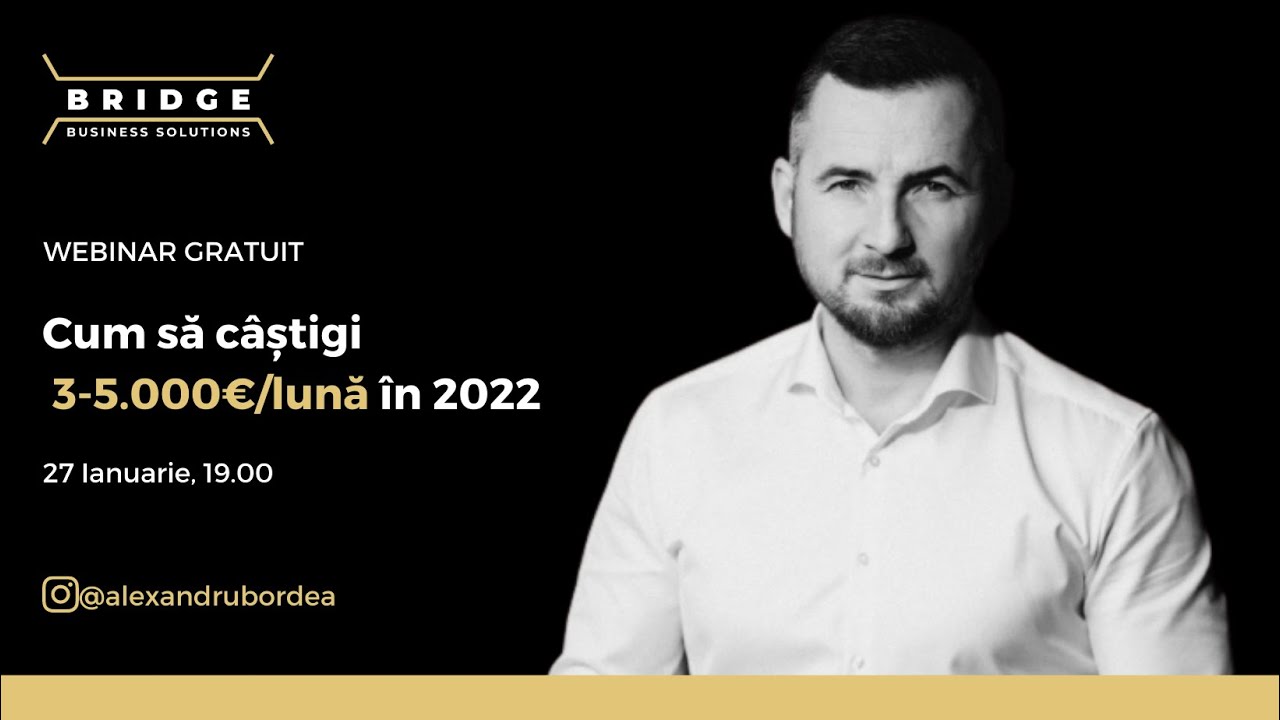 Cum să câștigi 3.000-5.000€/lună cu Alexandru Bordea