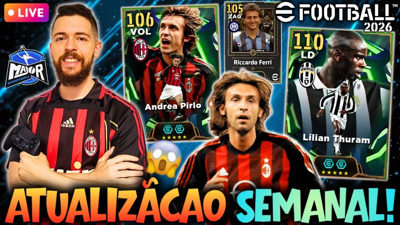 PIRLO, THURAM e FERRI CHEGARAM! 🔥 Análise + Pack Opening INSANO | Liga eFootball 2026 AO VIVO