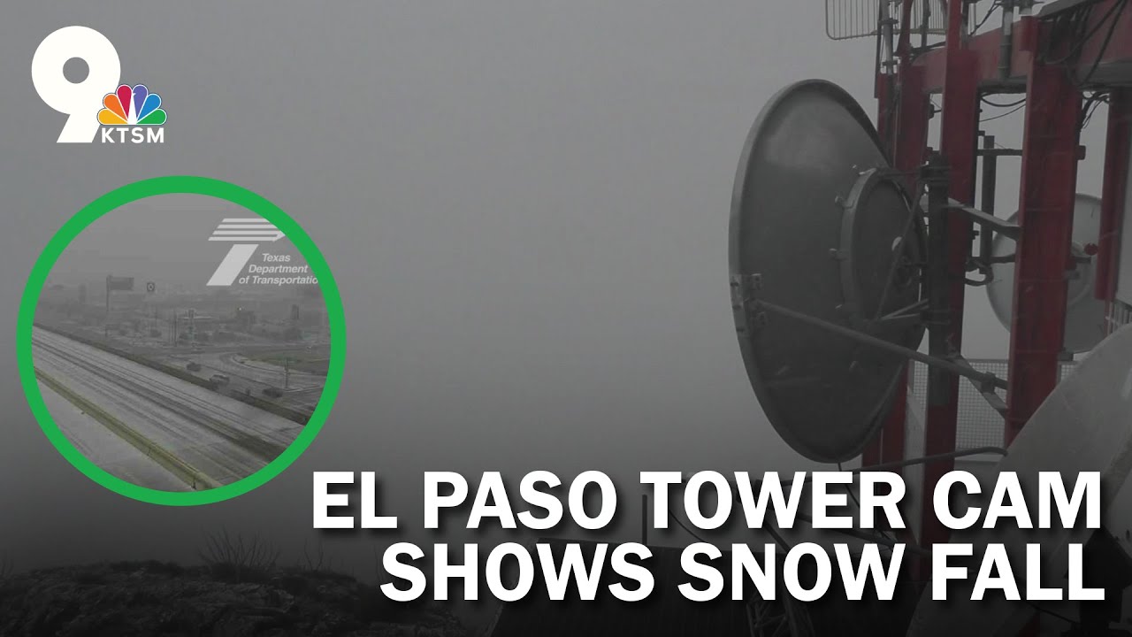 Live look with KTSM's tower cam with snow fall