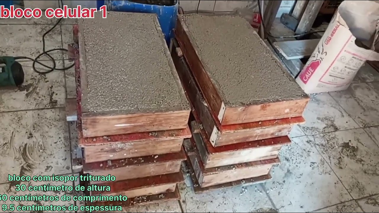 quantos blocos de isopor triturado da pra fazer com um saco de cimento