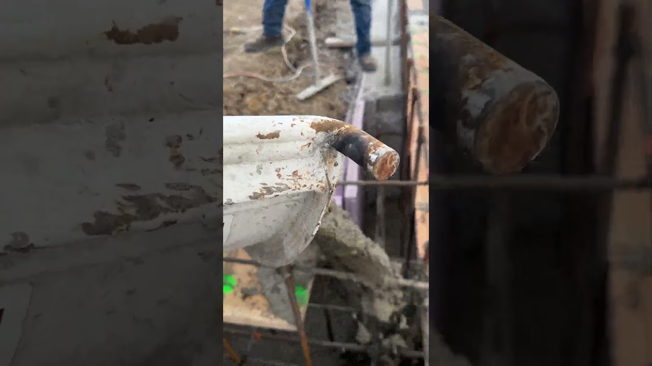 Concrete sliding down the chute is always a beauty #construction #concrete #concreteworks #work