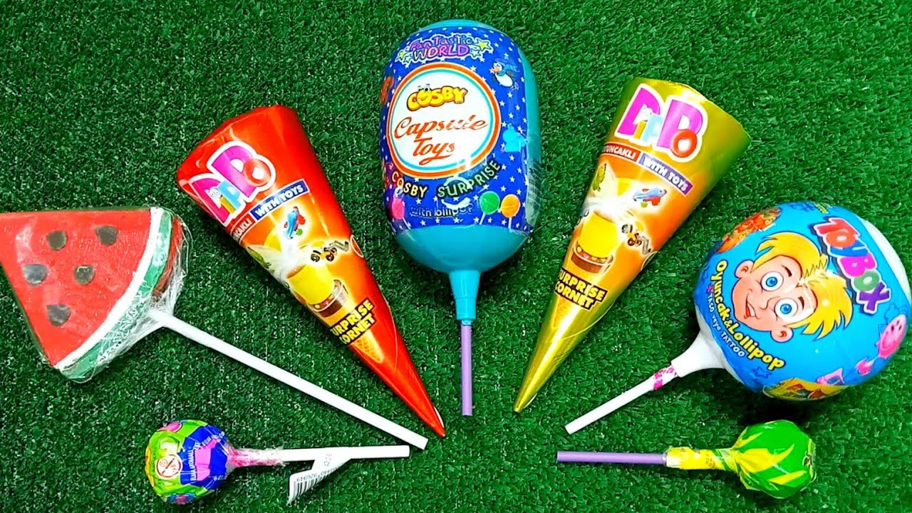 Satisfying video Asmr lollipops candy unboxing video Asmr opening video and chocolate gummy candy