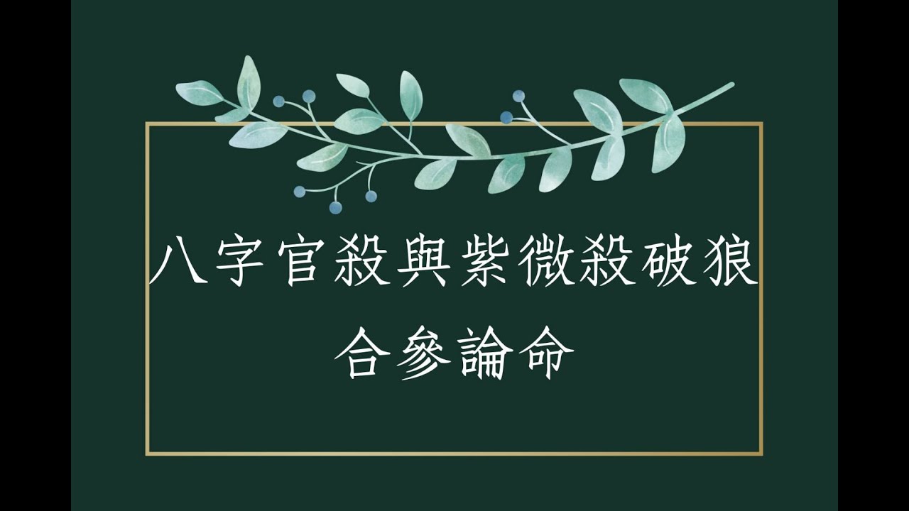 《紫微八字批命1480堂》八字官殺與紫微殺破狼合參論命#算命#批八字#八字教學#八字紫微斗數合參#紫微斗數教學#殺破狼#蔡添逸