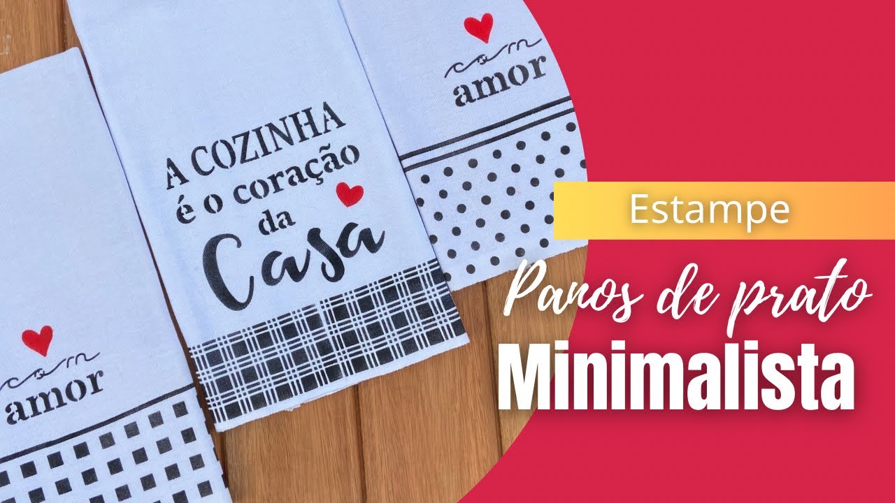 PANO DE PRATO MINIMALISTA - estampe peças de algodão de forma RÁPIDA E FÁCIL