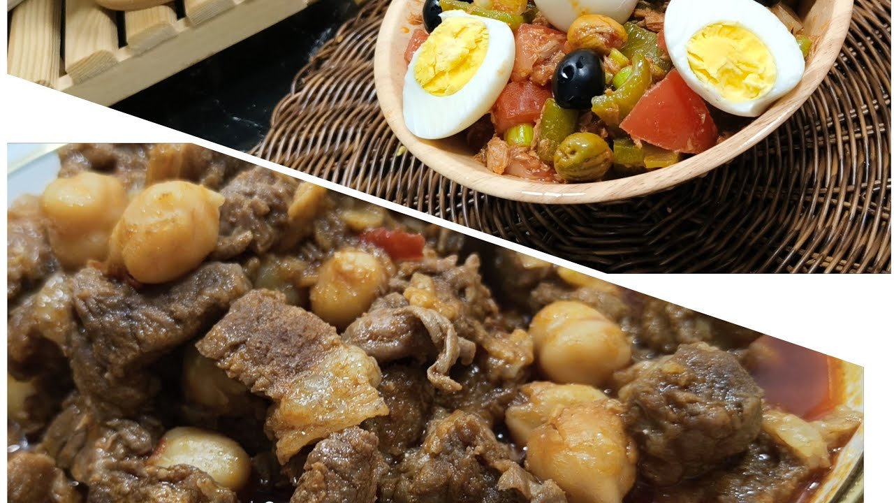 شطيطحة لحم وسلطة بزاف بنينة