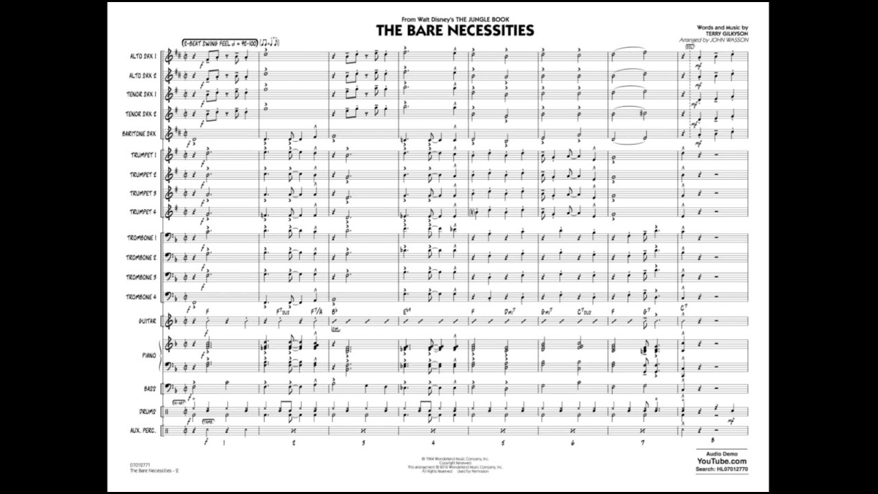 The Bare Necessities by Terry Gilkyson/arr. John Wasson