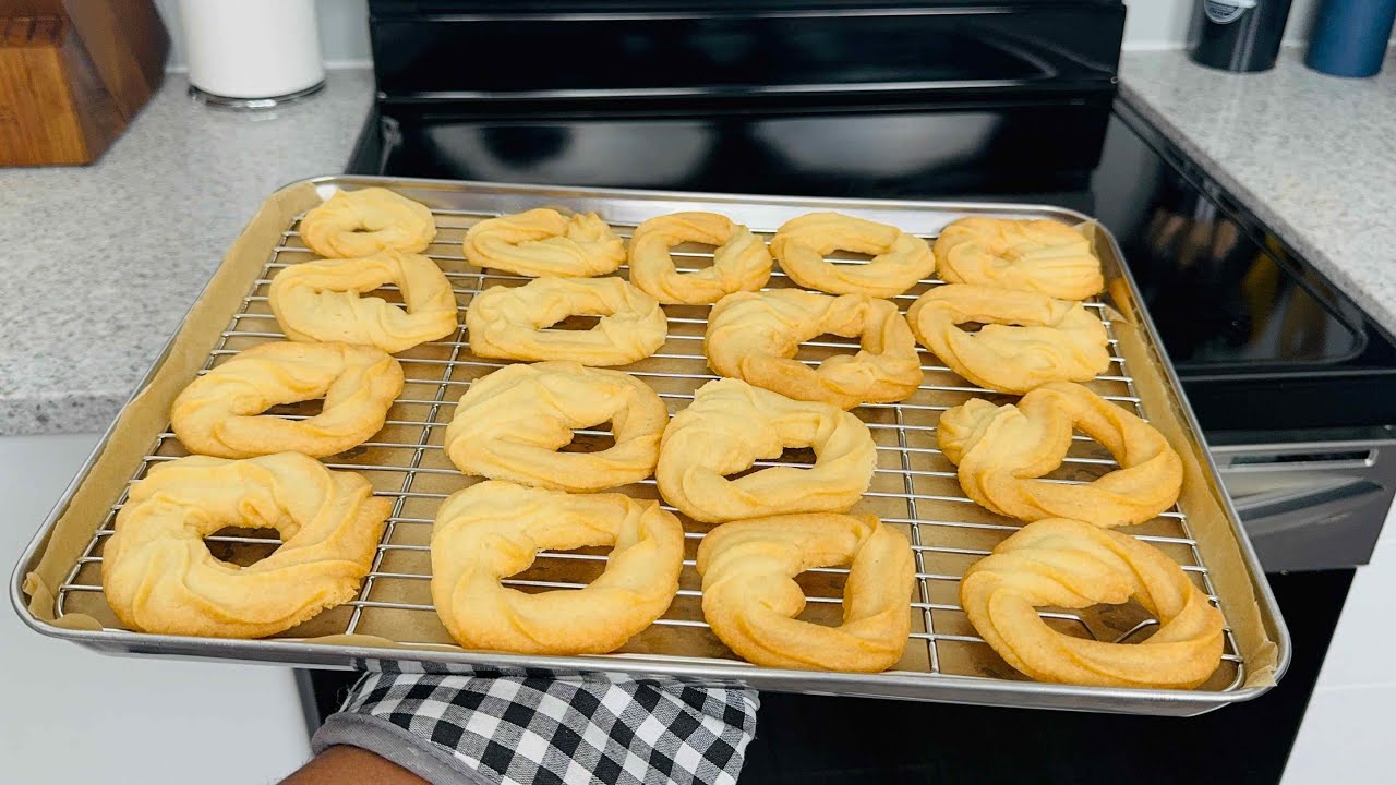 3 Ingredients Eggless Butter Cookies / No Leavening agent, buttery, Crisp & so rich tender Cookies.