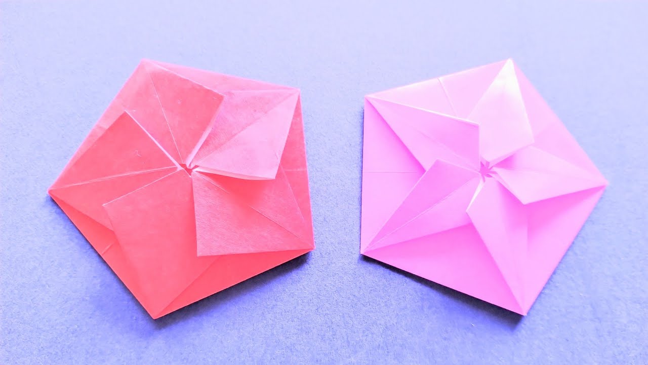折り紙 小さめの五角たとう Origami Gokakutatou