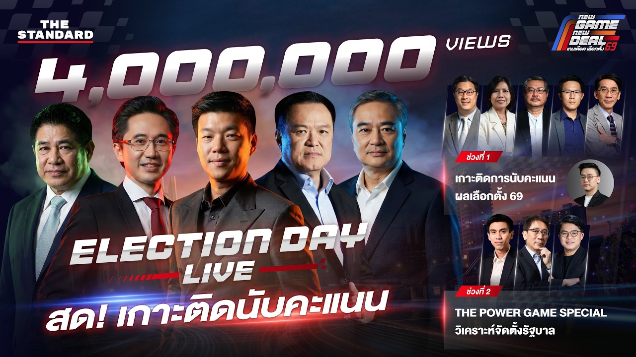 สด! เกาะติดนับคะแนน เลือกตั้ง 69 และวิเคราะห์สูตรจัดตั้งรัฐบาล | THE STANDARD