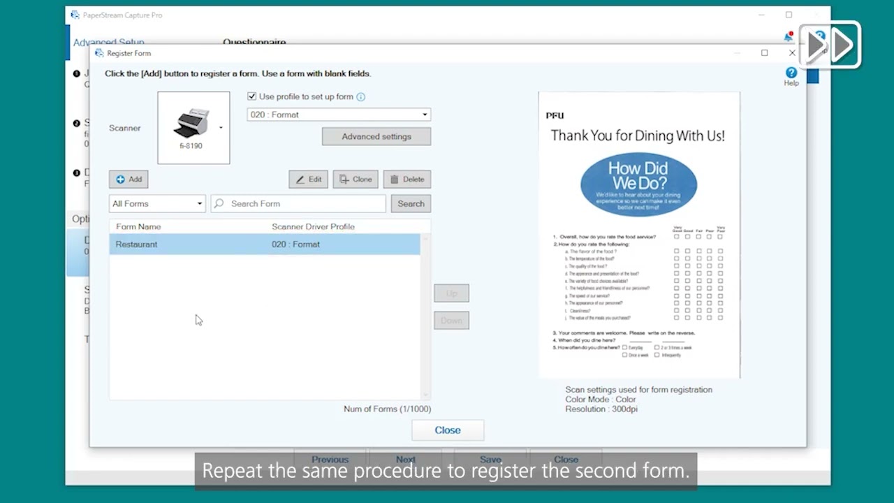 How to Configure Data Extraction and Separator Settings Using Forms(PaperStream Capture Pro/Premium)