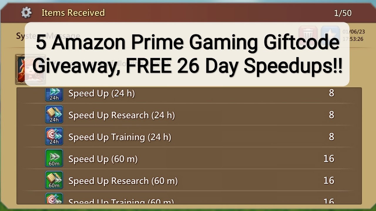 Lords Mobile - 5 Amazon Prime Gaming Gift Code #3 Giveaway!!