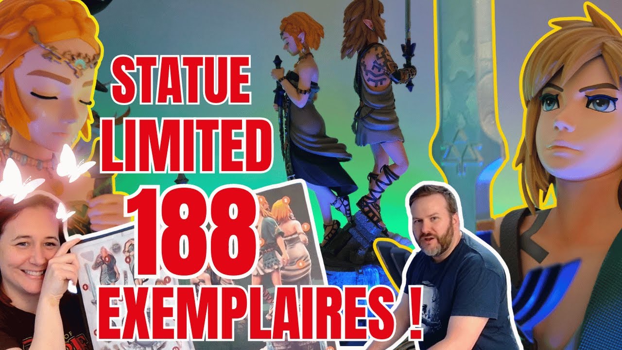Statue resine de Zelda et Link dos à dos Temple du temps taille 1/4 Kaioland par FairyLand Studio