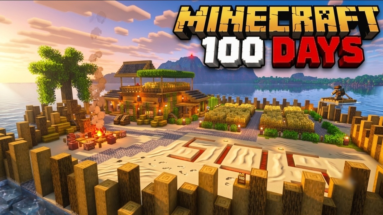 100 Days Stranded on a Lonely Island in Minecraft Survival
