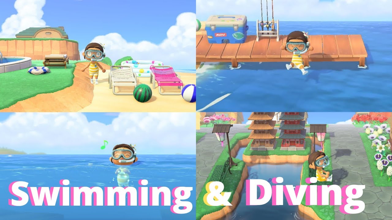 All About Swimming and Diving in Less than 3 Minutes!! Animal Crossing New Horizons Summer Update