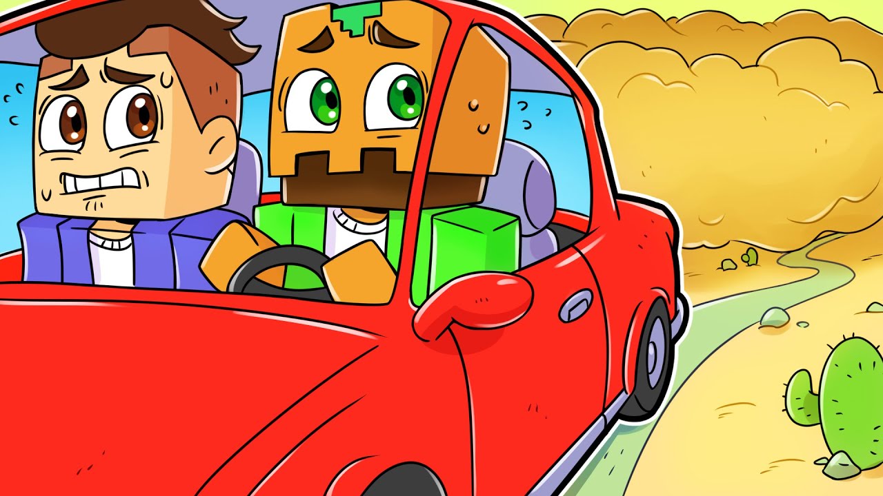 Hicimos un Viaje Largo ESCAPANDO de UNA TORMENTA de ARENA por el Desierto en Minecraft!