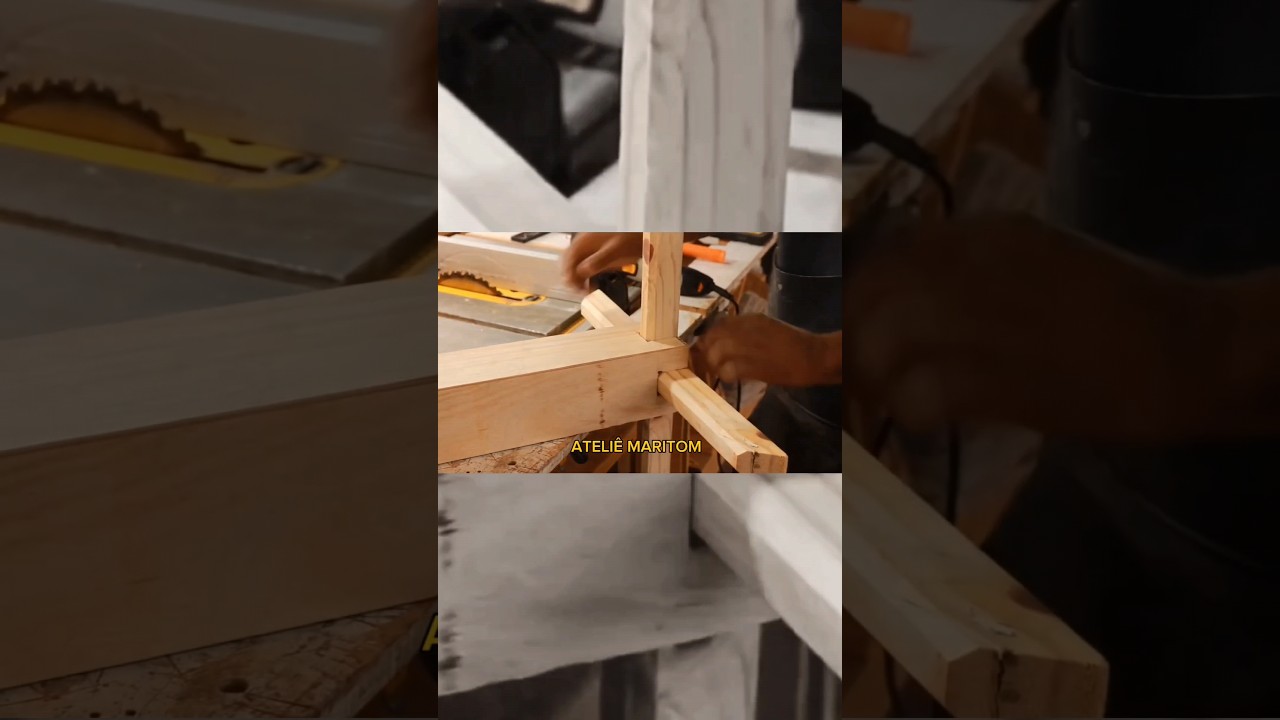 Mesa de Pinus e p&eacute;s de encaixe Meia Madeira: Como fazer? #woodworking #marcenaria