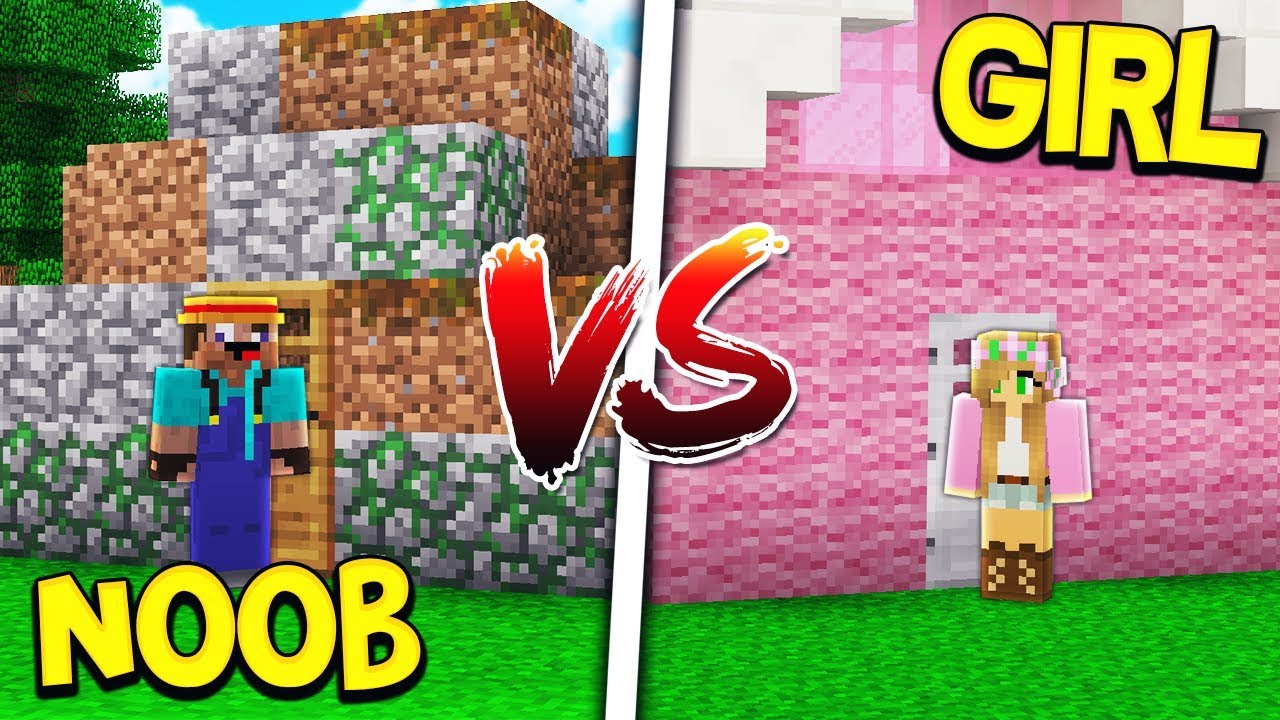 NOOB HOUSE VS GIRL HOUSE! - MINECRAFT!