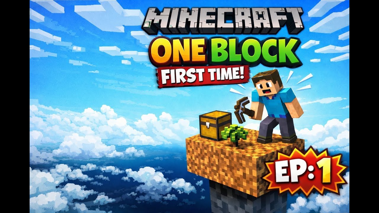 Iam playing one block in minecraft first time but not stop bulding. [EP:1]