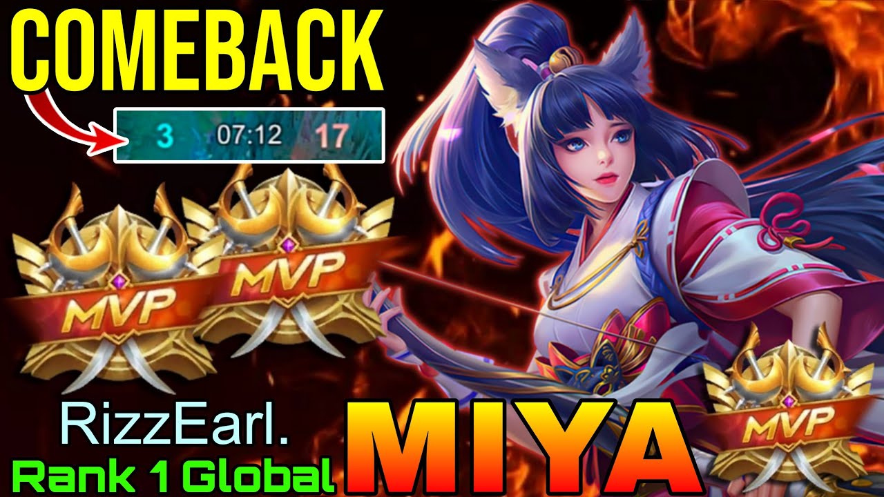 Comeback is Real! Miya Late Game Monster - Top 1 Global Miya by RizzEarl. - Mobile Legends 