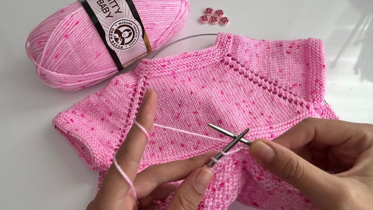 BİM in İPİ İLE 1 YUMAKTAN 1 BEBEK YELEĞİ BAŞTAN SONA ANLATIMI🌸#knittingdesignforbaby #knitting 