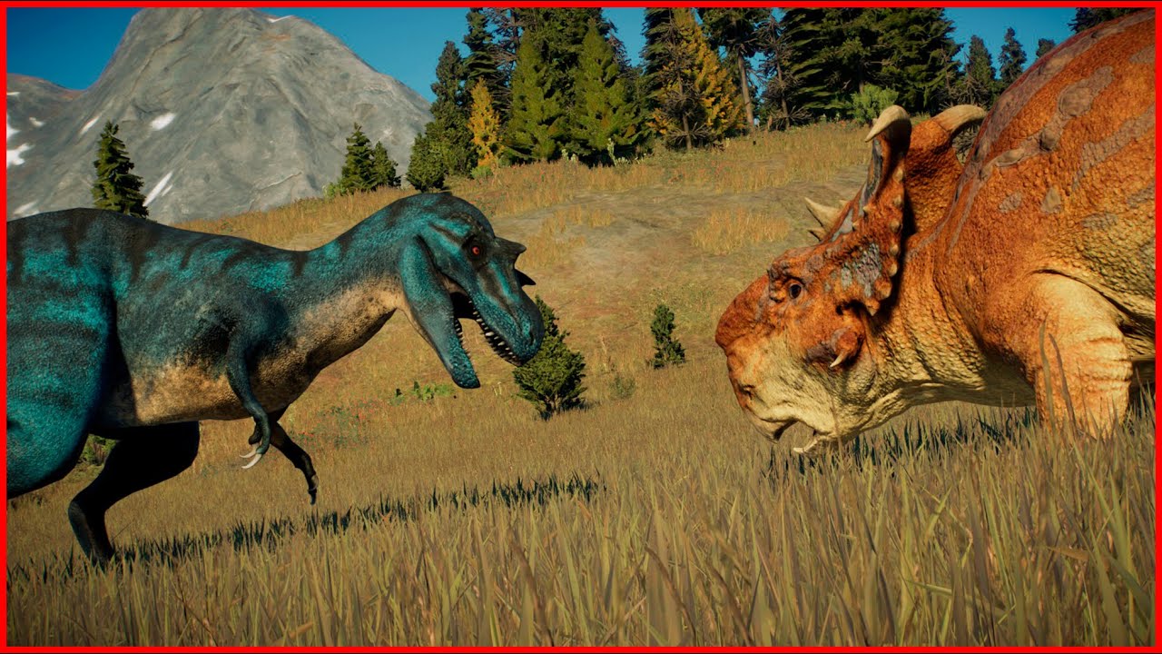 Pachyrhinosaurus VS Gorgosaurus - Jurassic Clash | Jurassic World Evolution 2