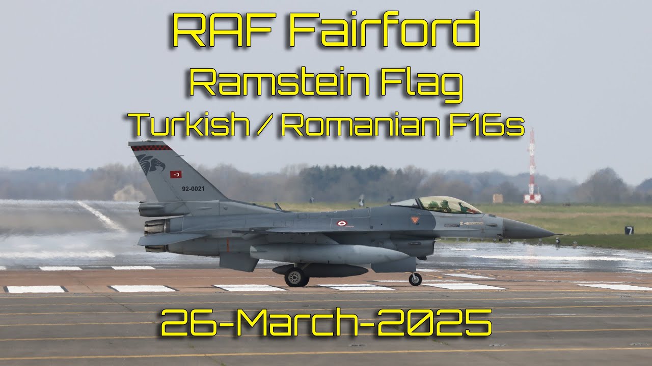 Action packed F16 Falcon arrivals at RAF Fairford, Ready for Exercise Ramstein Flag 26-March-2025