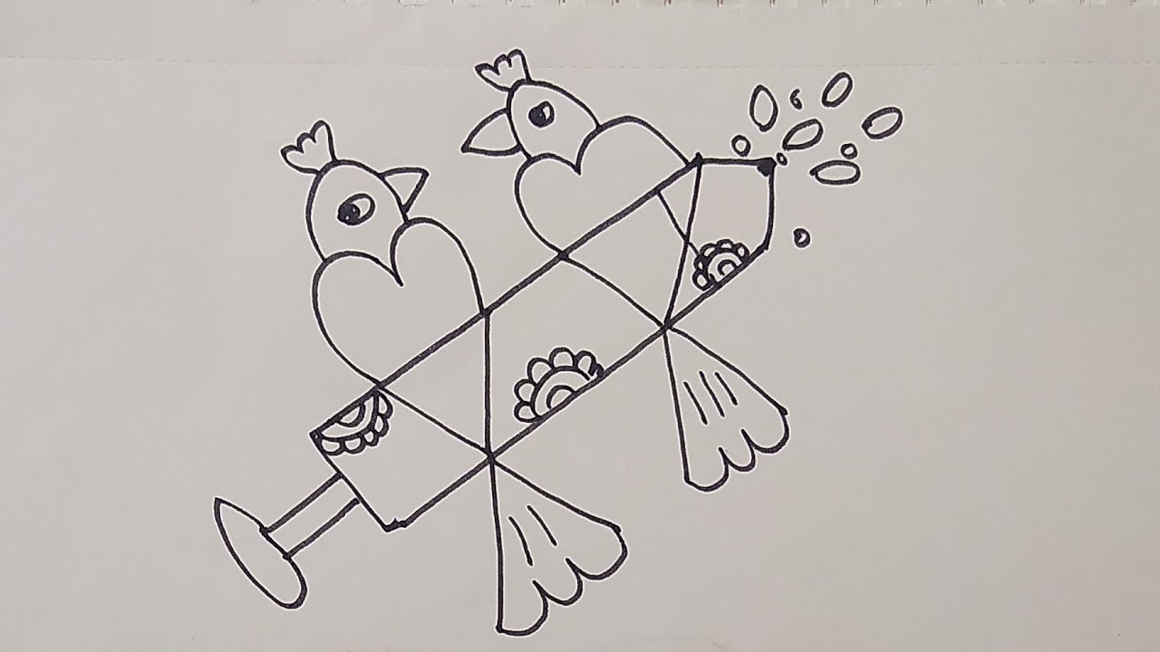  बैठे हुए 🐤 पक्षियों का चित्र कैसे बनाएं ||How To Draw Easy Birds  Drawing 