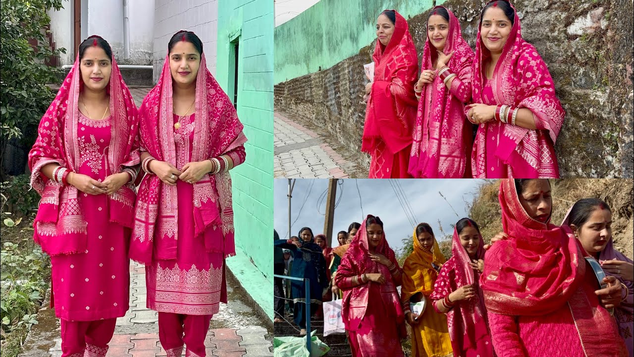 गाँव की सभी औरतें इतना तैयार होकर कहाँ जा रही हैं 💃#twins #himachal #village 