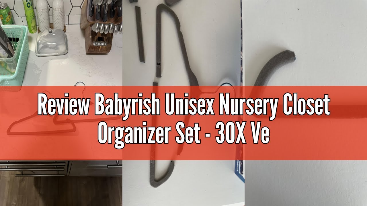 Review Babyrish Unisex Nursery Closet Organizer Set - 30X Velvet Hangers for Baby Clothes with 8X Cl