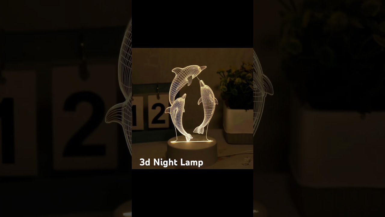 1pc USB 3D Glowing Dolphin Creative Night Light. View Now:  