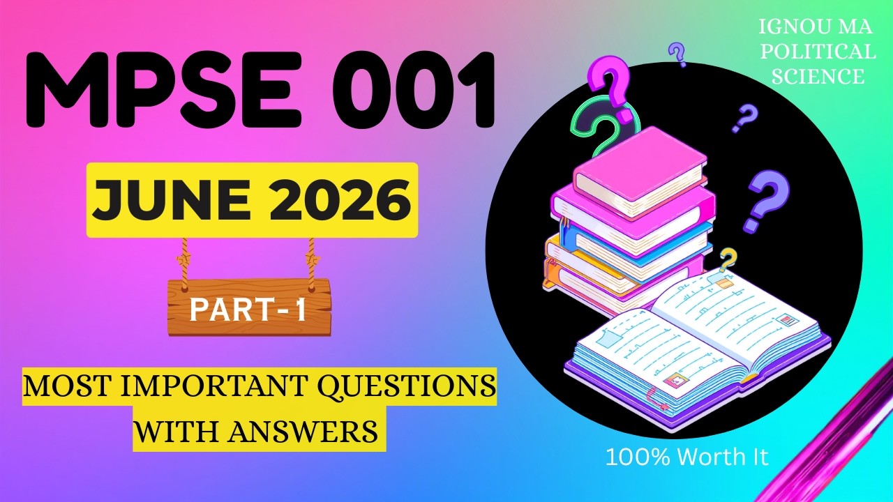 MPSE 001 JUNE 2026 IMPORTANT QUESTIONS || MPSE 001 ignou important questions with answers 