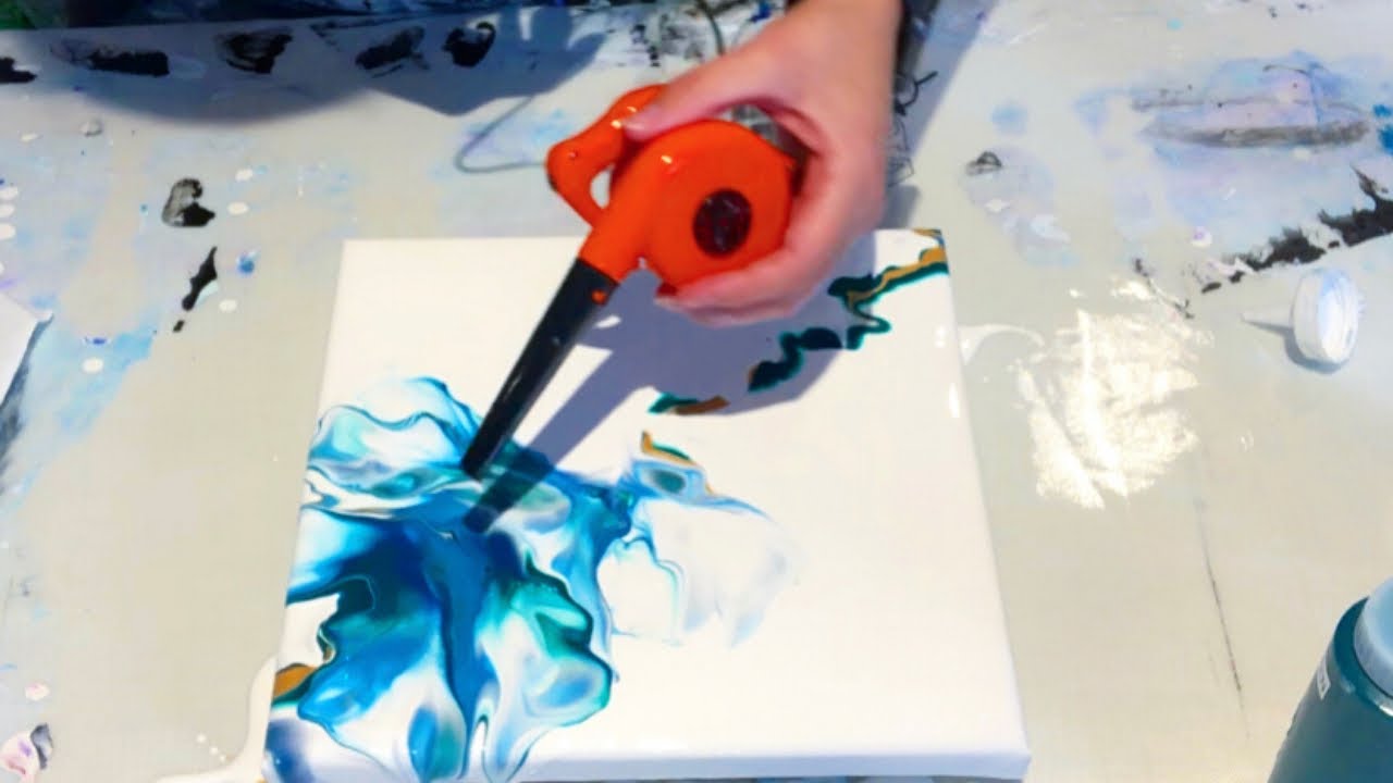 #139 - Leaf Blower Dutch Pour - MUST SEE | Acrylic Pouring | Dutch Pour