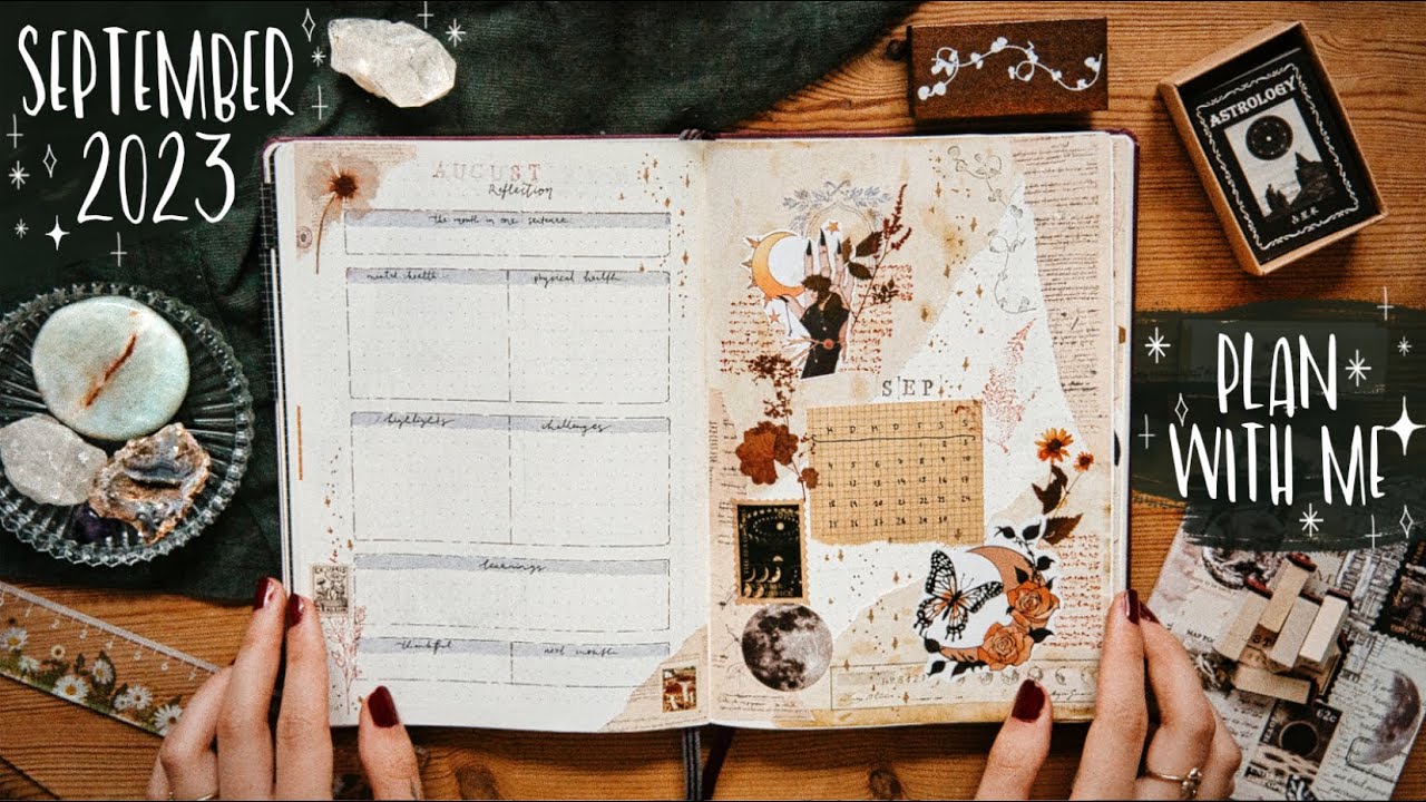 September Plan With Me | Witchy Scrapbooking Theme in my Bullet Journal