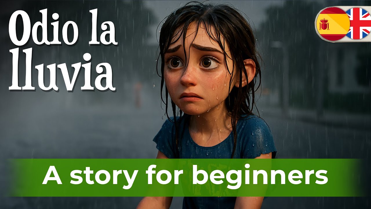 LET'S LEARN SPANISH with Simple Story (I hate the Rain)